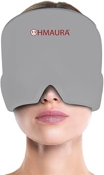 Headache Relief Premium Branded Cap for Migraine, Puffy Eyes, Tension, Sinus & Stress Relief Upgraded Odorless. Gray