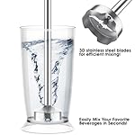 Immersion Blender Handheld,800W Powerful Electric Hand Blender with 6-Speed&Turbo,Electric Mixer Handheld for kitchen,Smoothie,Soup,Baby Food,Puree,Drinks,RoseRed - Image 3