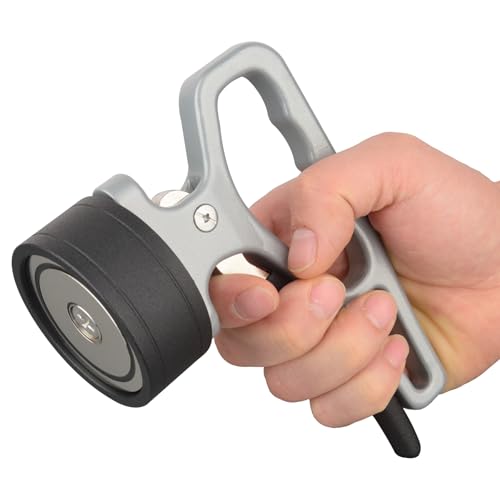 MUTUACTOR Strong Magnetic Pickup Tool with Release Handle,Retractable Neodymium Magnet Sweeper,Quick Release Magnetic Retrieval Tool for Gripping Heavy Thick Iron Plate Block,Grey,1PCS