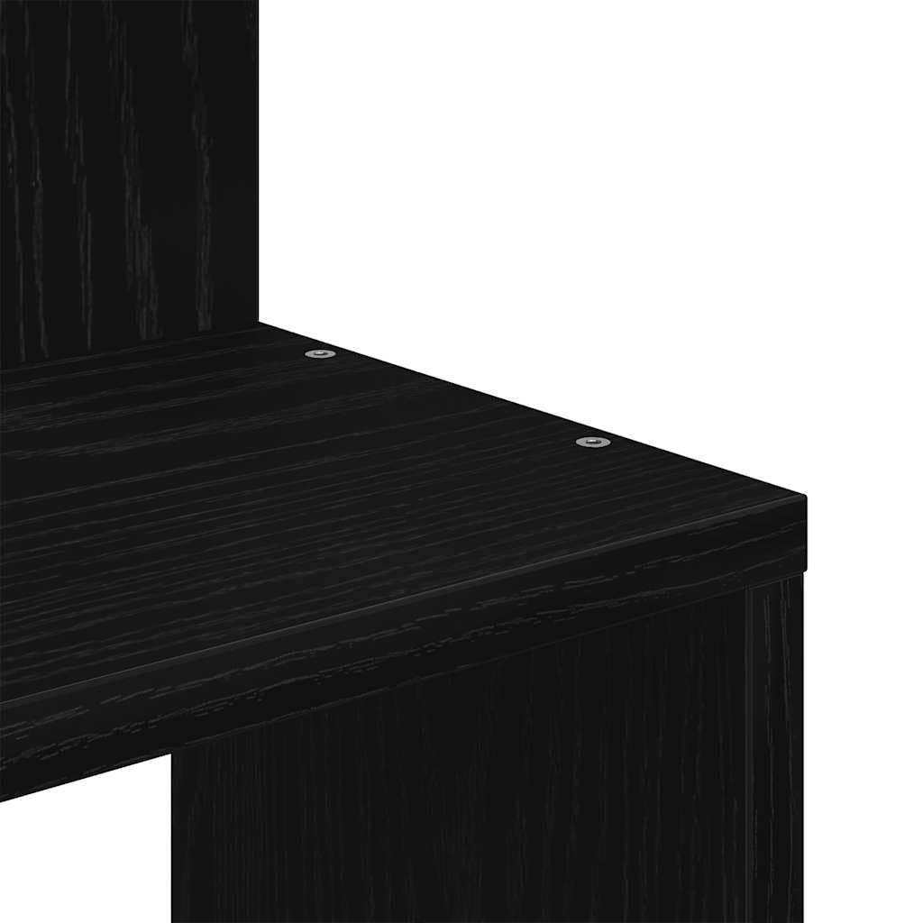 vidaXL Estante de Esquina de Pared contrachapado Negro 32x32x127,5 cm, Estante de Pared, Estante montado en Pared, Estante de Pared