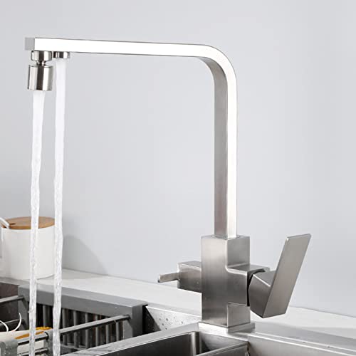 Grifo Cocina 3 Vias Osmosis Acero Inoxidable Giratorio Caliente Y Fría Grifo Para Fregadero Purificador De Agua-Modo Dual Grifo Cocina 3 Vias Osmosis Acero Inoxidable Giratorio Caliente Y Fría Grifo Para Fregadero Purificador De Agua-Modo Dual