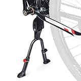 POWVINE Bike Kickstand Adjustable Aluminium Alloy Stationary Bike Stand For Adult Electric Bicycles,Double Leg Non-Slip Center Mount Kickstand For Adult Bike Fit 24-29inch Heavy-Duty Cargo Bike