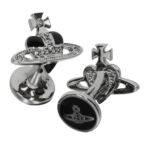 Vivienne Westwood ヴィヴィアンウエストウッド カフスボタン カフリンクス DIAMANTE HEART ガンメタル ブラック 6503003c-02s151
