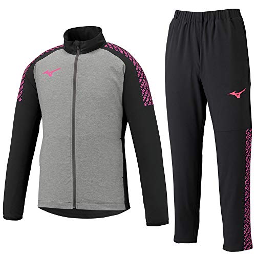 Mizuno (ミズノ) ドライエアロフローミドラージャケット パンツ 上下セット 【ユニセックス】 （U2MC0020/U2MD0020） ブラック×ピンクG(96/96) S