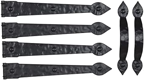 Household Essentials Hinge IT Premium Carriage House Handle & Hinge, 6 pc. Black Garage Door Magnet