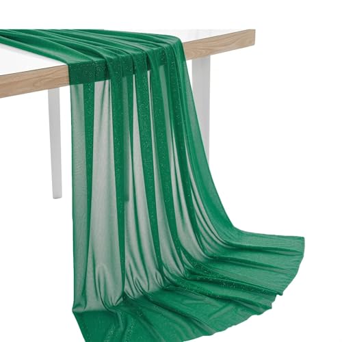 Pack of 30 Yard Chiffon Drapery Fabric, 60" Wide, Multiuse - Emerald Green