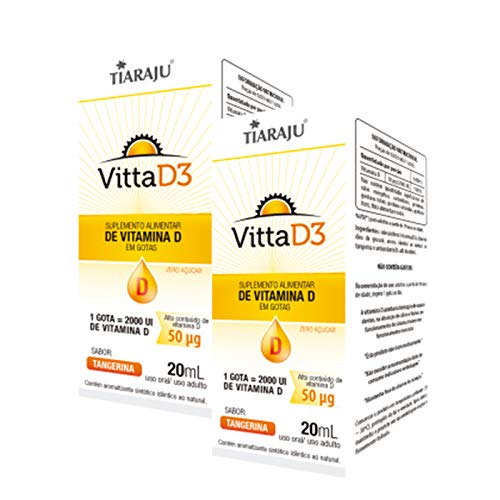 Vitamina D3 em Gotas 2000 UI Tangerina - 2 unidades de 20 ml - Tiaraju