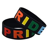 taozoey bracciale arcobaleno lgbt, 2 pezzi lgbt accessori, bracciale gay pride arcobaleno per donna uomo, braccialetti silicone, bracciali lgbt gay pride, pride gadget