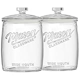 Folinstall 2 Pack 1 Gallon Glass Cookie Jar, Large Glass Jar with Airtight lid, Glass Food Storage Container for Cookies, Candy, Flour, Dog Treats, Coffee, Apothecary Jars