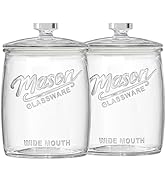 2 Pack 1 Gallon Glass Cookie Jar, Large Glass Jar with Airtight lid, Glass Food Storage Container...