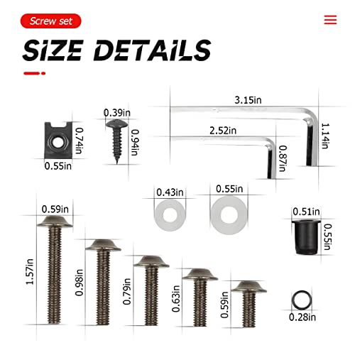 Motorcycle Fairing Bolt Kit, 177Pcs M5 M6 Motorcycle Windscreen Screws, Aluminum Fasteners Fairing Bolts Nut Clips Kit, Mounting Kits Washers Nuts Screws Assortment For Sport Bikes (Silver/Black) #TOP1