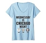 Womens Wednesday is Chicago Night Med Fire PD V-Neck T-Shirt