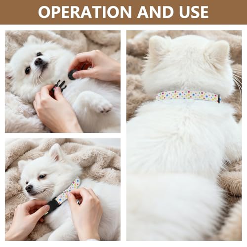 Collar para perro con dibujitos acuarelados y campana, pack de 2 miniatura 6