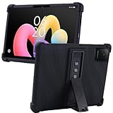 MEMELOKA Cover per TCL Tab 10L Gen 4 10.1 Pollici, Custodia Antiurto in Silicone Morbido Protettiva con Supporto[Protezione da Caduta], Nero