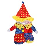 ULTECHNOVO Dog Christmas Costume, Dog Clown Costume Pet Costume for Small Dogs and Cats Super Funny Clown Style Clothes Cosplay Party