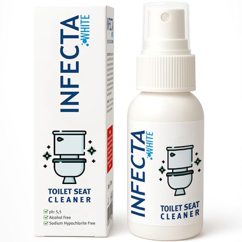 INFECTA WHITE – Toilet Spray, Travel Size Multipurpose Cleaning Spray (50 ml), All Purpose Cleaner for Toilet Seats, WC, Bathtub, Fresh Scent, Bathroom Essentials & Mini Travel Toiletries (1 PCS)
