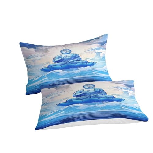 Housse de couette Bouddha hypoallergénique pour un lit simple sans pli