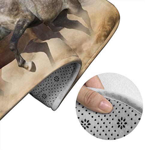 RedBeans Intelligente Mustang Anti-Rutsch-Badematte mit Pferdemotiv, 3-teiliges Flanell-Badezimmerteppich-Set, inklusive… – Bild 5