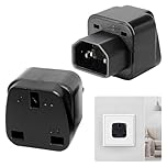 C14 to Uk Qutlet Socket, 2 Pce Black ICE 60320 Plug, C13 Socket Conversion Adapter Suitable for PDU and Other C13 Plug Devices Uk Conversion Plugs (Black)