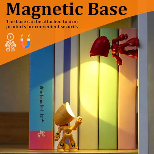 Lámpara de mesa nocturna con diseño robot y base magnética miniatura 5