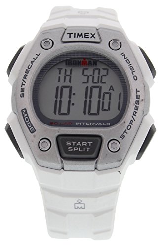 Timex Mens TW5K88100 Ironman Classic Mid Size 30 Lap White Resin Strap Watch