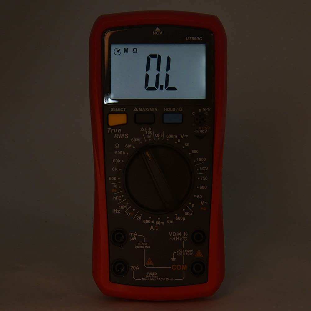 Handheld -Multimeter, UT890C 6000 -Ziffern True RMS Digital Manual Range Multimeter mit Sicherungsalarm, Hohe Präzision für Stromwartungstechniker, NCV, Backlight Display, AAA
