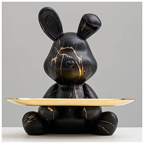 Jewelry Tray Animal Key Storage Organizer,Jewelry Dish Watch Wallet Trinket Dish Desktop Ornament Gifts,Resin Sculptures Keys Holder Candy Dish Jewelry Earrings Holder (Color : Black) Cover