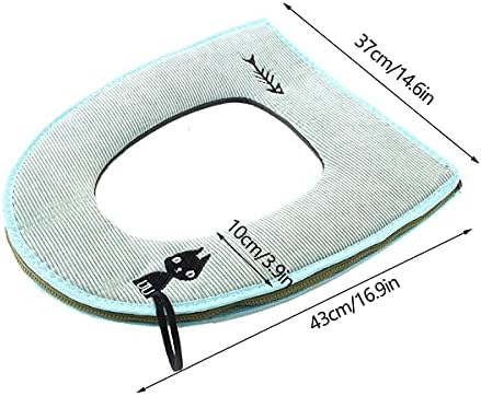 Beenle-Icey Toilet Seat Cover Cushion Pads, Soft Thicken Bathroom Toilet Cushion Washable Reusable Warm Toilet Seat Mat Universal Toilet Cover Pads (Green)