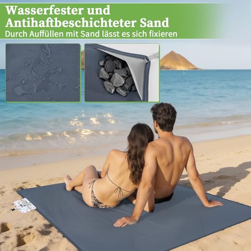 Kiiwah Picknickdecke Outdoor 200 x 150 cm, Faltbar Picnic Blanket Waterproof Leicht und Tragbar Stranddecke Decke Wasserdicht für Familien und Freunde Beim Camping, Picknicken und Reisen