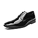 Produktbild Faranzi Smoking Oxford Lackleder Plain Toe Hochzeit Kleid Schuhe für Herren Schnürschuhe Bequeme formelle Business Schuhe, Schwarz (Sensus-2-schwarz), 40 EU