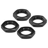 QUARKZMAN Aluminium 17mm RC Radmutter Gewinde M12x1,0mm Sechskant Radmuttern RC Radmutter für 1/8 RC Modellauto Lkw Geländewagen Aufgerüstete Teile Packung mit 4 (Schwarz)