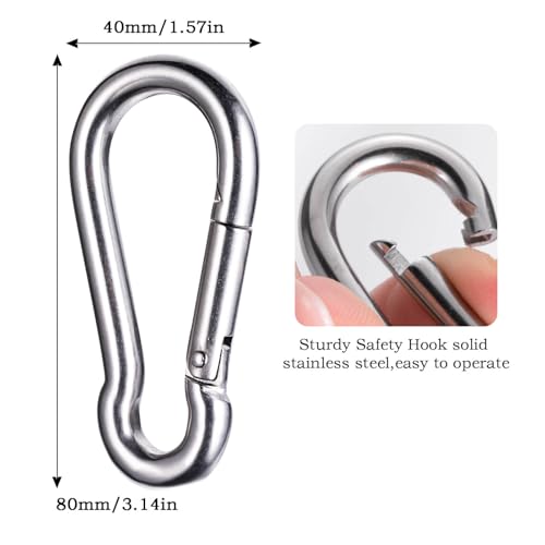 KCNOFNC Heavy Duty Cable Single Pulley Block Wheel, with Ball Bearings for Wire Rope, with 32ft(10m) 0.31in(8mm) Nylon Rope and Clip, DIY Pulley System for Gym Equipment Workout, Winch, Lifting, 1Pack - Thumbnail 6