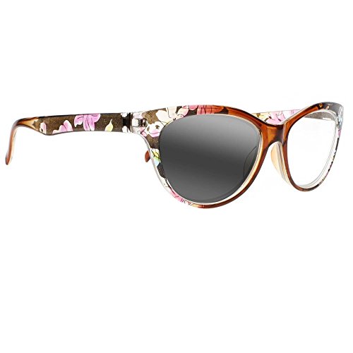 Women Cat Eye Flower Sun Reader Photochromic Transition Reading Glasses +1.0~+4.02