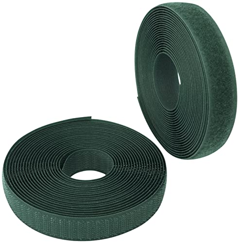 AERZETIX - C65902 - Klettband/-rolle 20 mm 5 meter - organizer/kabelbinder - band für kleidersäcke - aus polyamid und polyester - farbe: piniengrün