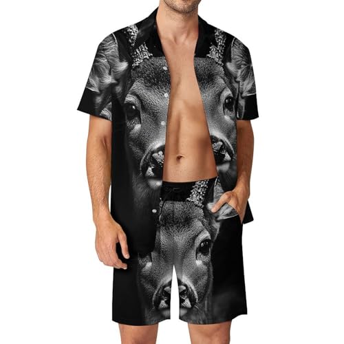 Tenue d'été décontractée pour homme : ensemble de plage court imprimé cerf