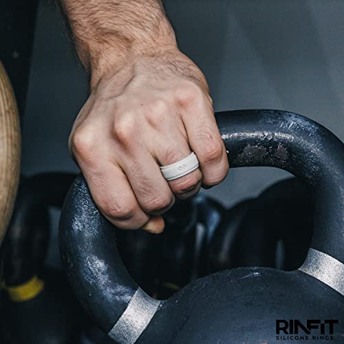 Rinfit Silicone Rings For Men - Mens Silicone Wedding Band - Silicone Ring Men - Rubber Wedding Rings - Rubber Rings Men - Infinity Collection - Black, Green, Gray, Size 11 #TOP3