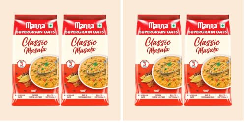 Image of Manna Masala Oats Classic 900g with Millets & Supergrain No Palm Oil & Transfat Rich in Fibre and Protein. (Pack of 2)
