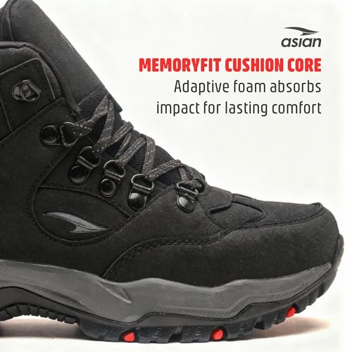 Image of ASIAN Everest-25 Men's Trekking Shoes | High-Neck Hiking Boots | Water-Repellent Suede Synthetic | High Grip Sole | EVA Midsole Cushioning Comfort