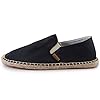 Alexis Leroy Flat Espadrilles for Men Slip On Canvas Shoes Solid Color Black 22ss 11 UK #1