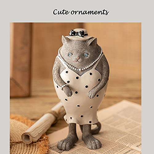 Nobele Kat Paar Statues Sculptures Decorative,Amerikaanse Stijl Creatief Decoration Figures,Schattige Diertjes Statue… - Image 5