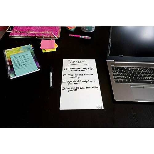 Post-it Folhas apagáveis a seco, 17,8 cm x 28,7 cm, colam com segurança e removem de forma limpa (DE