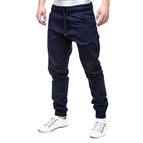LISTHA Fashion Pants Men\'s Sweatpants Casual Elastic Joggings Sport Solid Baggy Pockets Trousers