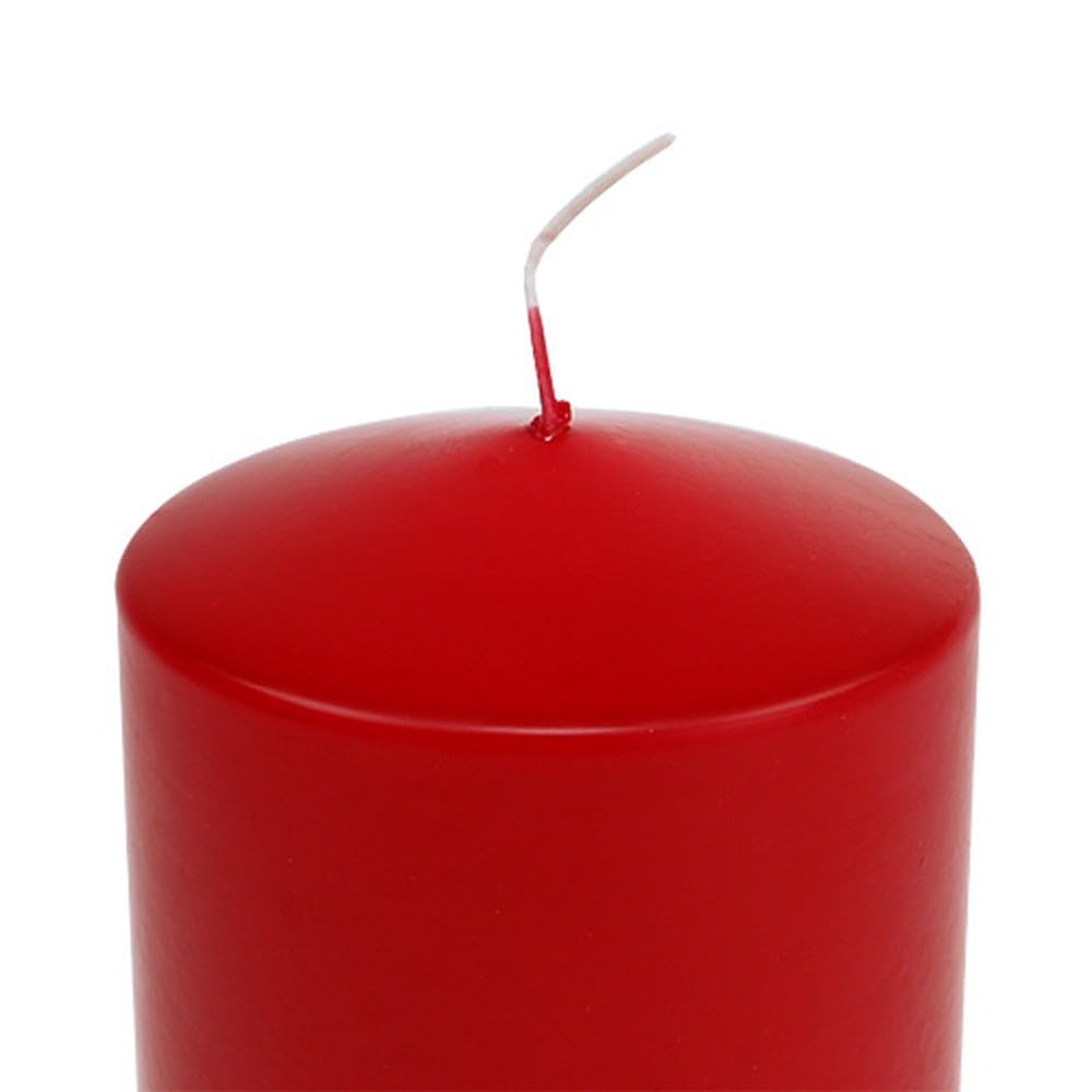 4er Set Stumpenkerzen Rot 130/100 mm - Adventskerzen mit Sicherheitsfolie und selbstklebendem Boden, 4 Stück