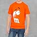 M&M's Candy Orange Silly Character Face T-Shirt (Adult X-Large)