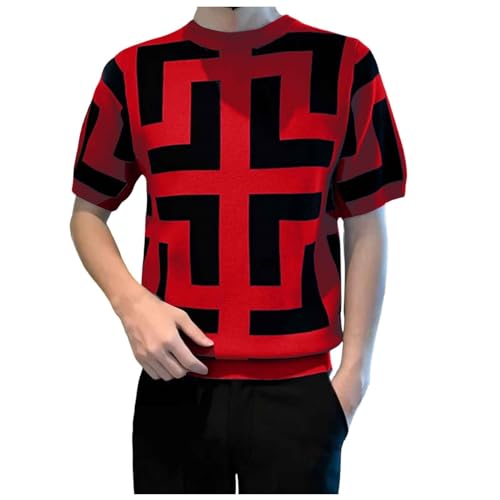 Tee-Shirt Homme ajusté à manches courtes et imprimé d'été polyvalent