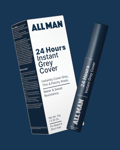 Image of ALL MAN 24-Hours Instant Grey Cover, Temporarily Cover Grey Hair, Cover Patchy Area, Instant Touch up, Sweat & Waterproof | Beard & Short Hair | Natural Black | Pack of 2 | 20g