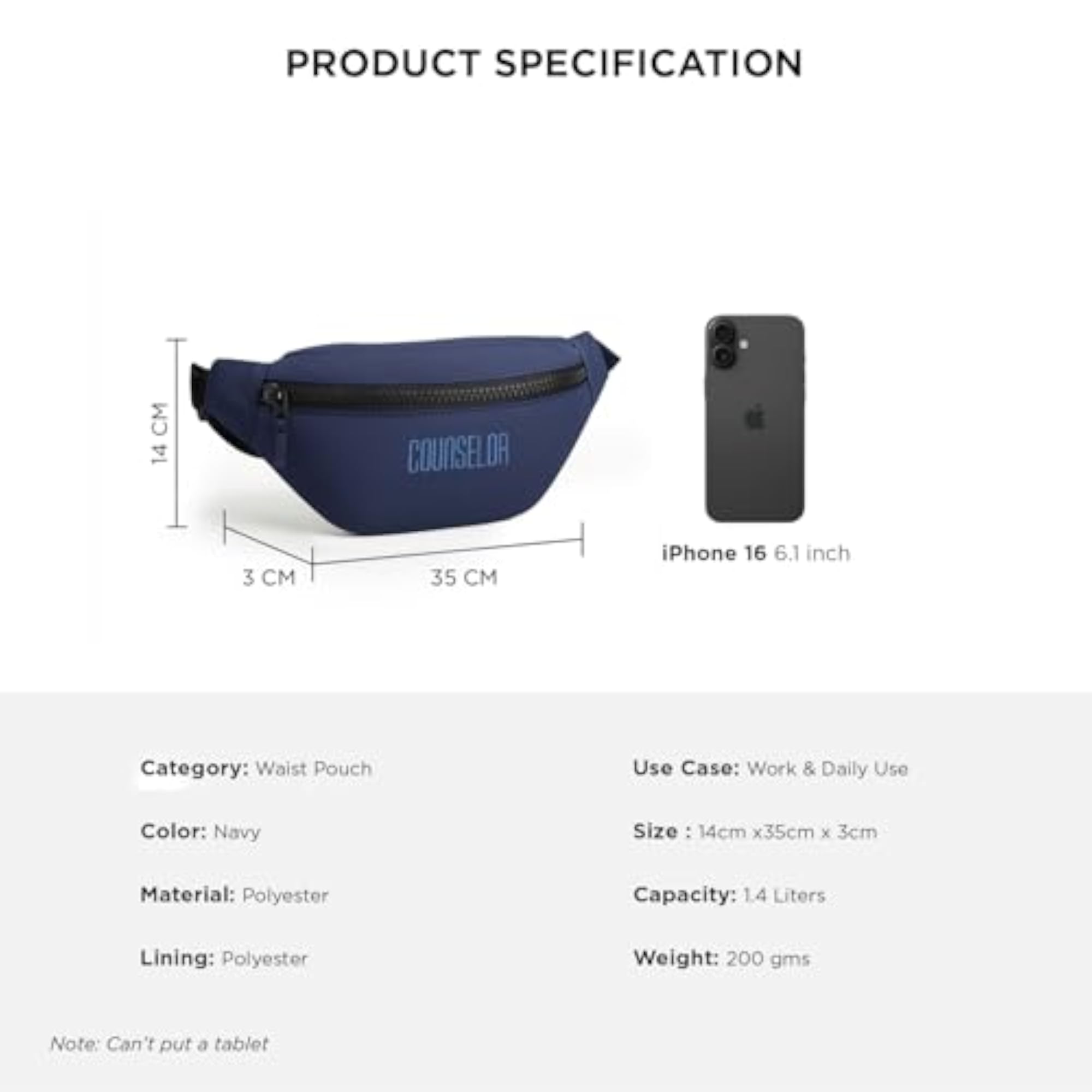 Adjustable Strap Polyester Crossbody Waist Pack Bag for Travel