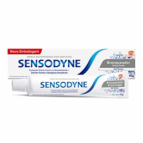 Sensodyne Branqueador Extra Fresh Creme Dental para Dentes Sensíveis, 90g, Branco