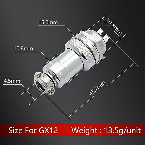 Conector de panel GX12 5 pines macho hembra 12mm L88-93 circular para cableado 6