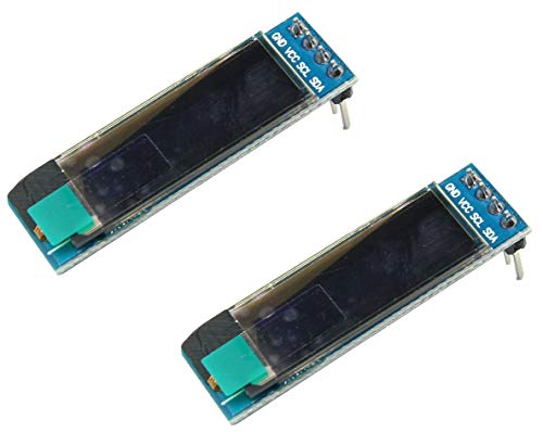 TECNOIOT x2pcs 0.91 inch Blue 128X32 OLED LCD LED Display Module| 2 pcs 0.91 Pouce 128x32 IIC I2C Bleu OLED LCD Affichage Module OLED DIY SSD1306 Driver IC DC...